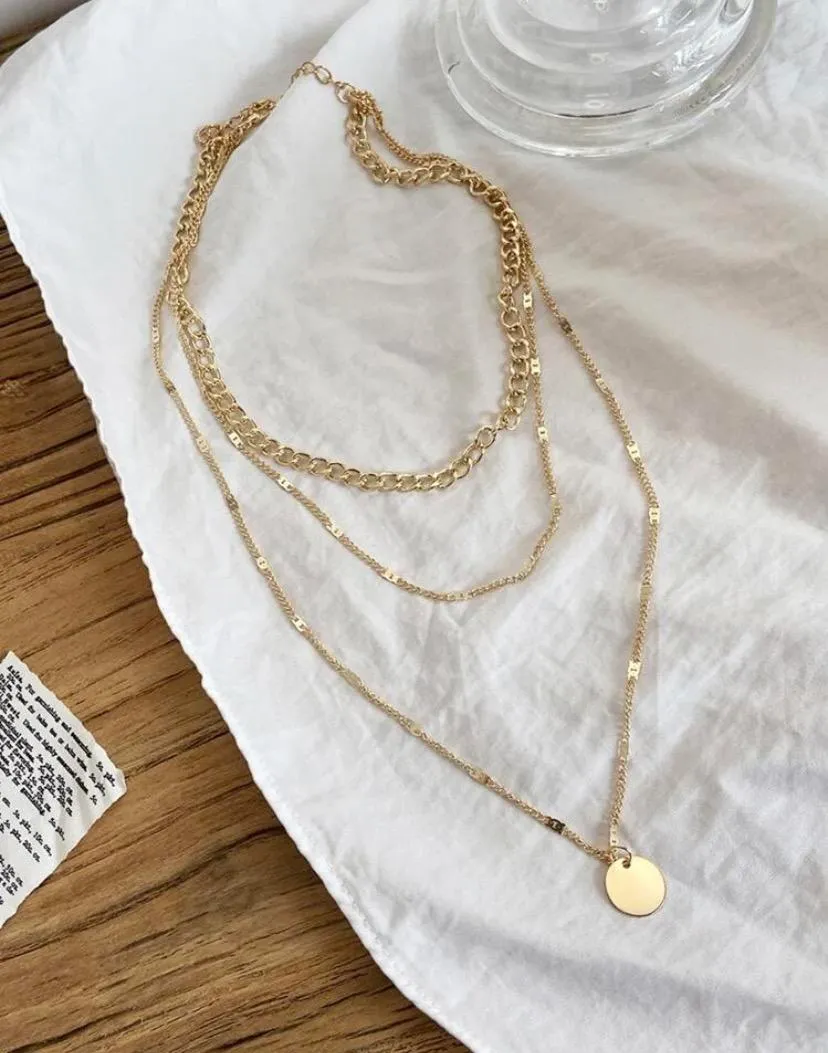 Boutique Disc Decor Layered Necklace - Image 2