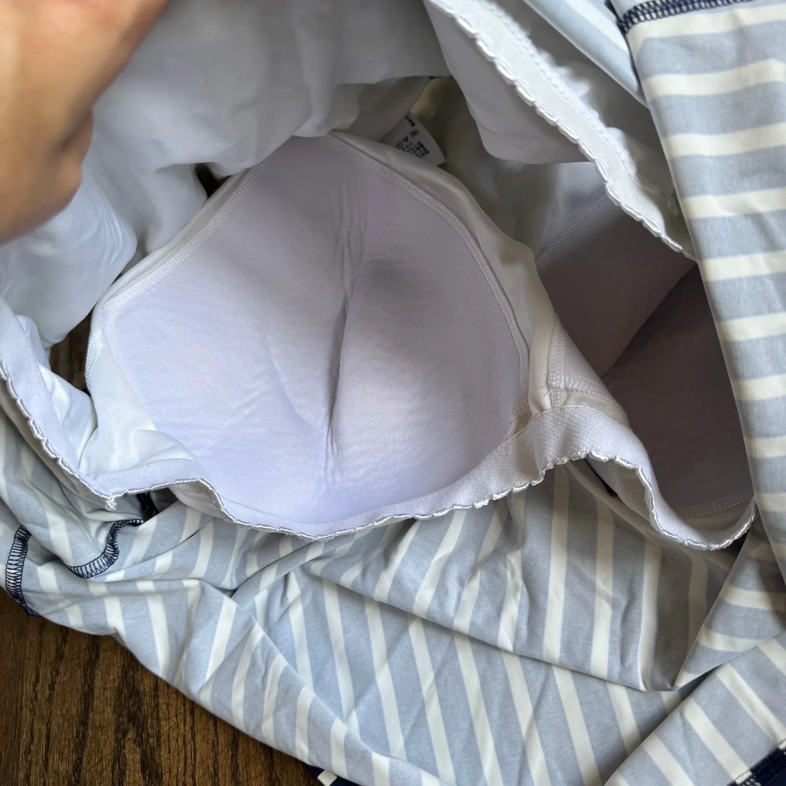 Lands End Womens Navy Blue White Striped Tankini Swim Suit Top Plus Size 22W - Image 5