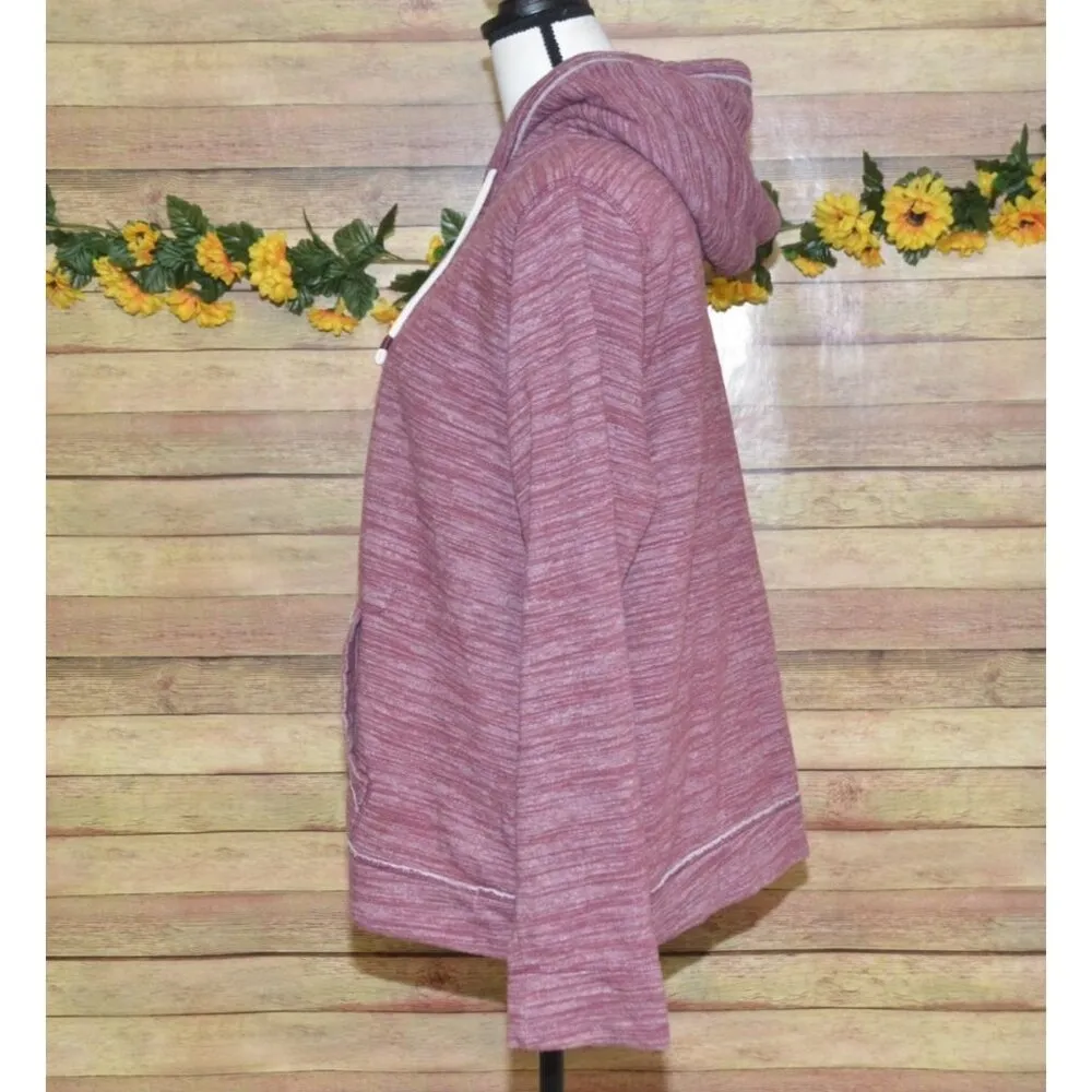 Sonoma Ladies Red Zip Up Hooded Jacket Size XL Sherpa Lining Long Sleeve Pockets - Image 9