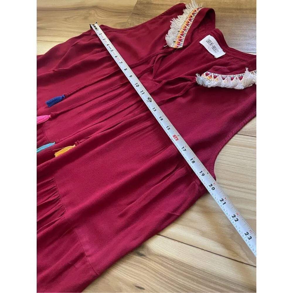 Free with purchase 🛍️Current Project Flowy Festival Aztec Dress Red Size L - Image 3