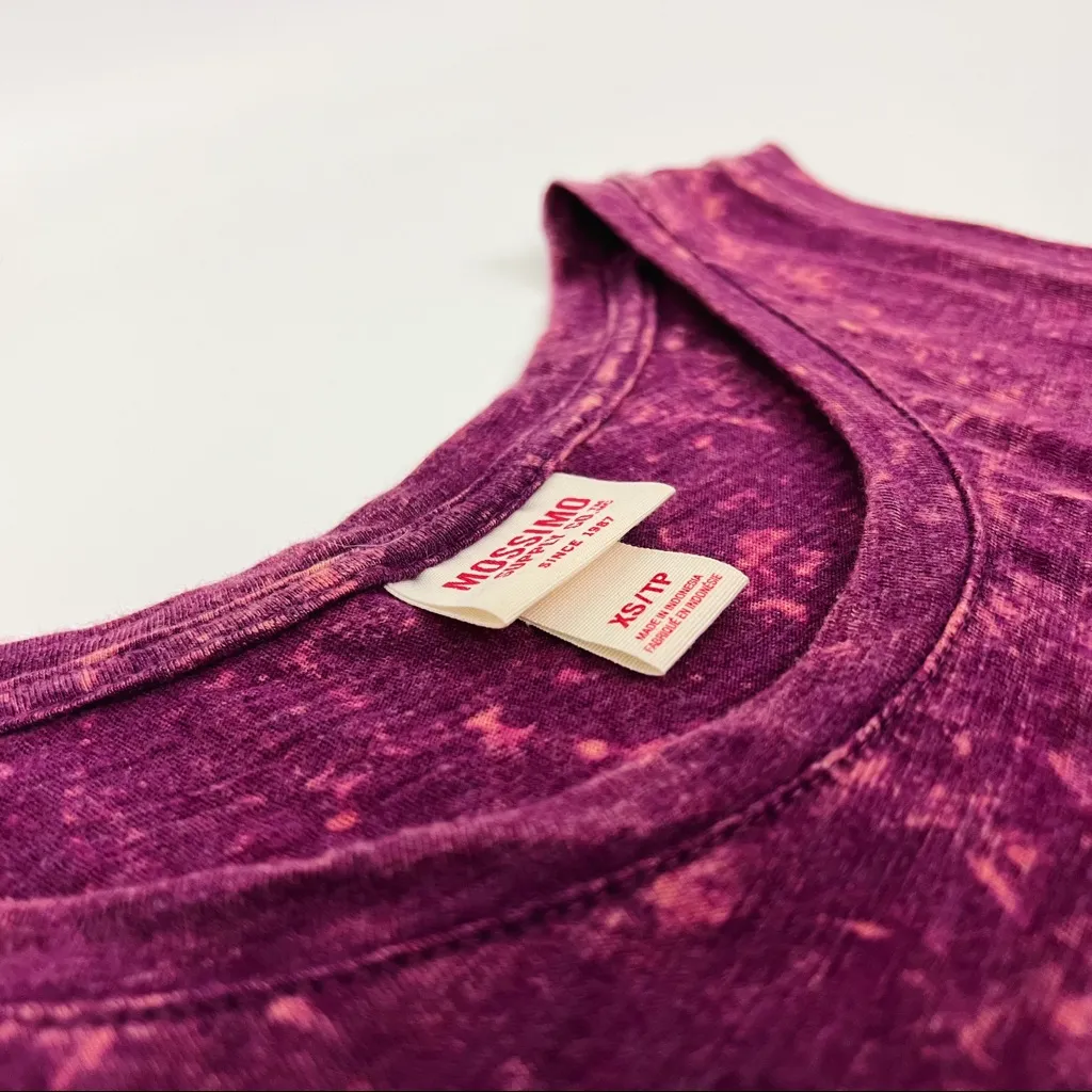 Acid Wash Muscle Tank Top in Burgundy | Size XS Pink - Image 4