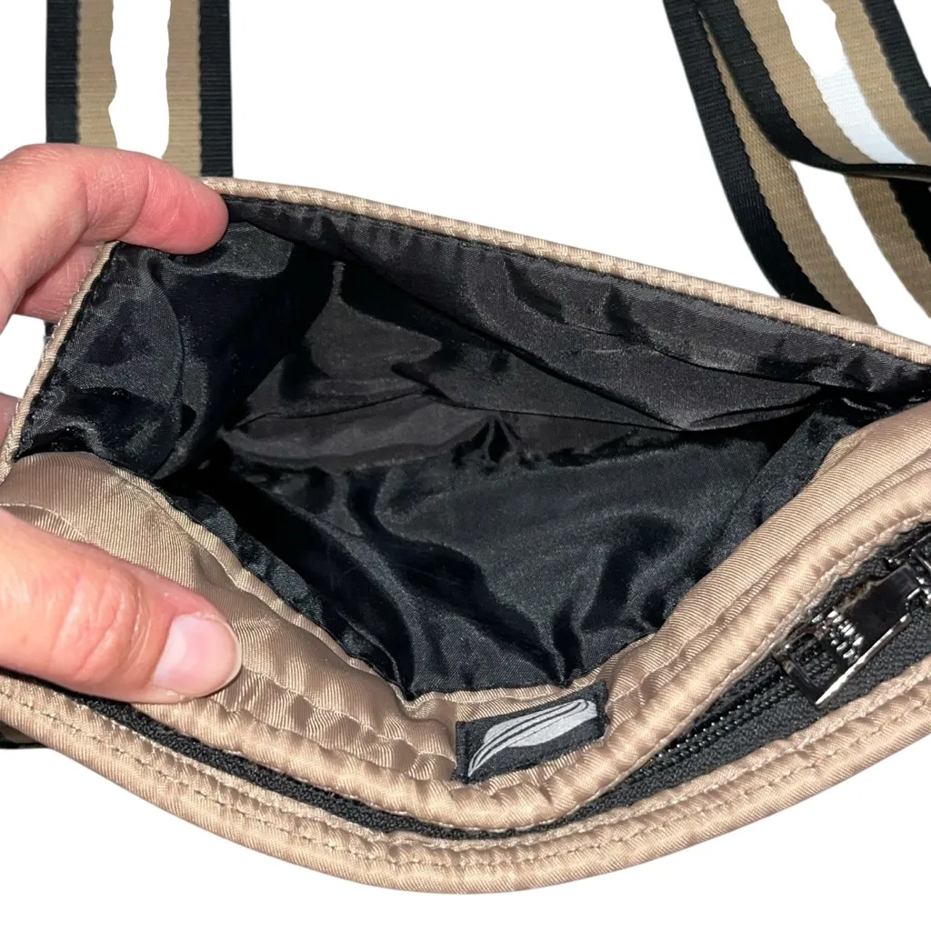 Think Royln Small Tan Nylon Quilted Bum Bag Crossbody Purse Bag - Image 8