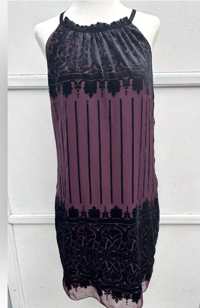 Maxx Studio velvet and chiffon shift sz M - Image 4