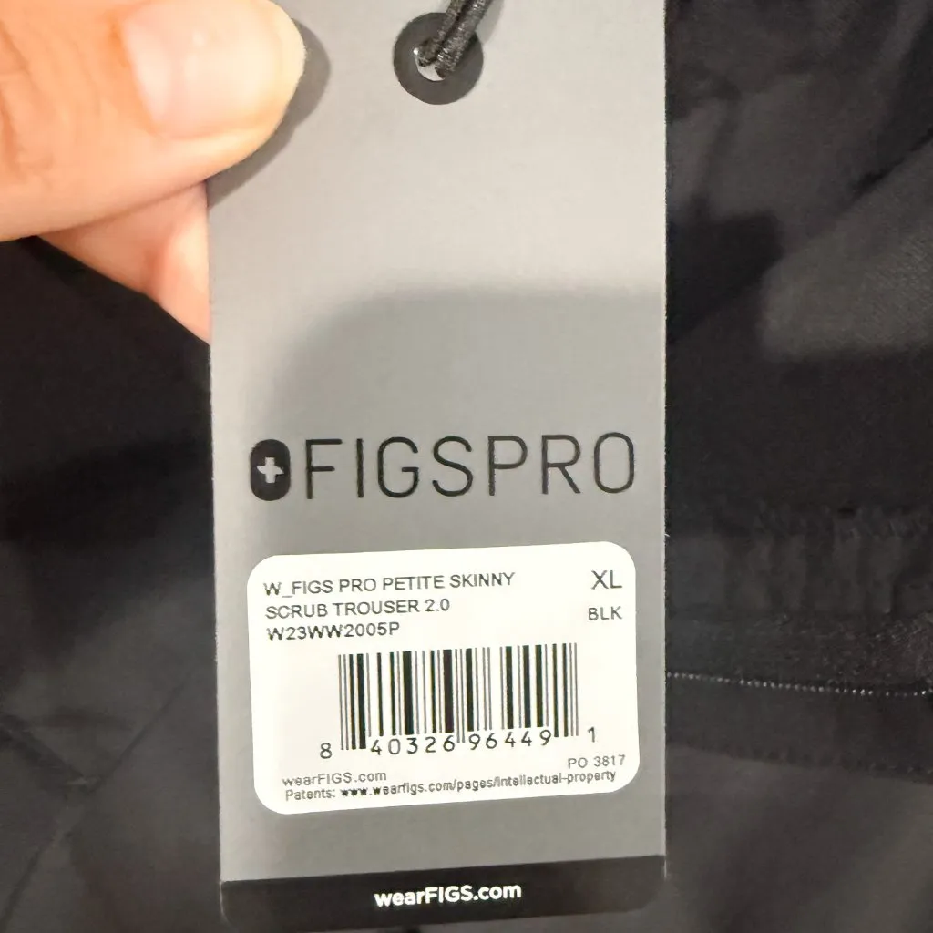 FIGS PRO Skinny Scrub Pants XL Petite Black NWT - Image 4