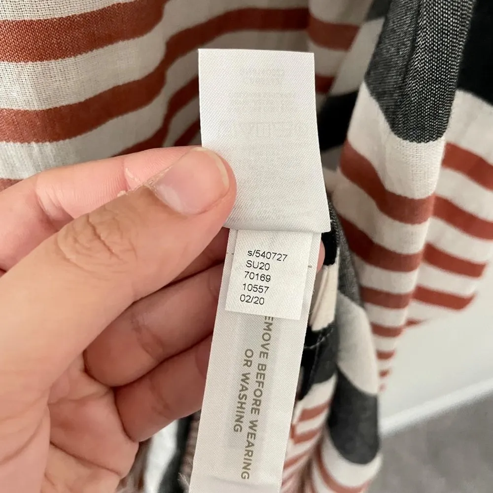 NWT LOFT Black/Tan Oversized Stripe Swim Coverup in Size XS - Image 6