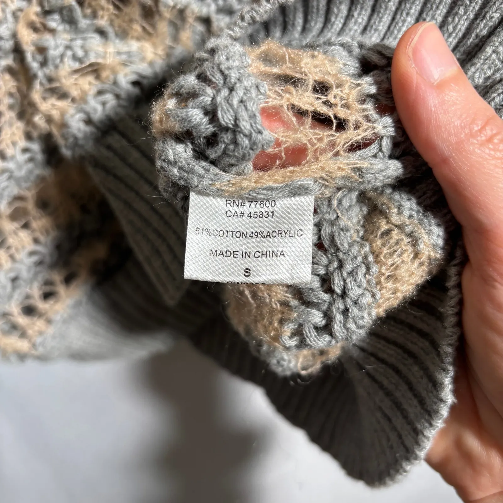 Chaser Open Knit Sweater Boho Layering Fairy Grunge Sweater Sheer Womens S - Image 4