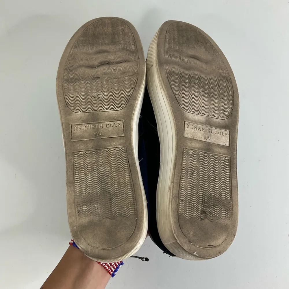 Kenneth‎ Cole Blue Embroidered Velvet Slip On Shoes Size 10 - Image 5