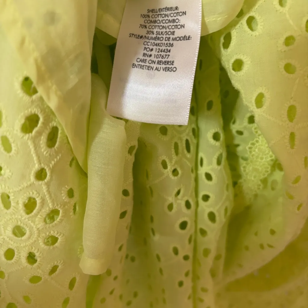 Alice + Olivia Jules Tie-Back Paneled Maxi Dress Size 4 Eyelet Neon Lace Spring - Image 14