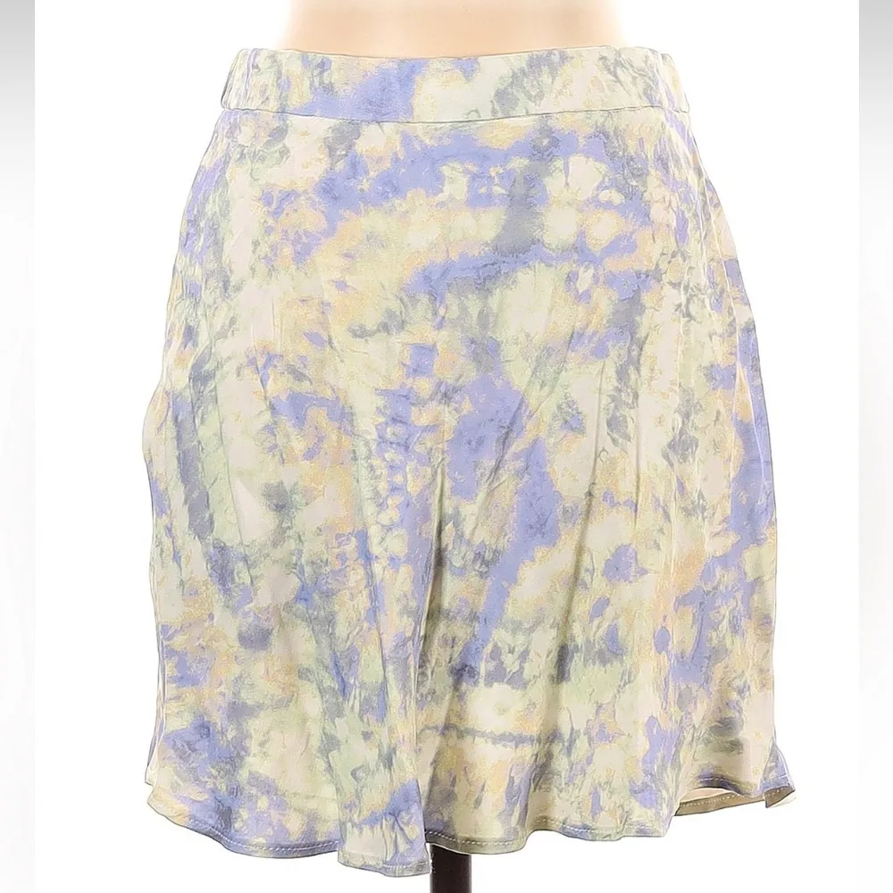 Zara Mini Skirt Tie Dye Satin Lilac Ivory Women’s Size Small S New NWT - Image 3