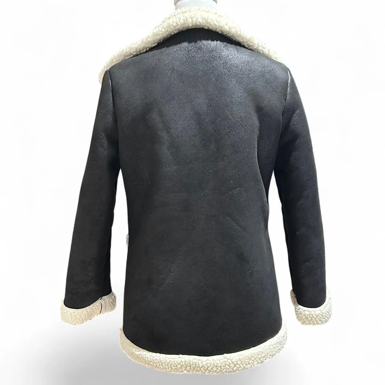 Faux Suede Sherpa Lined Jacket - Image 3