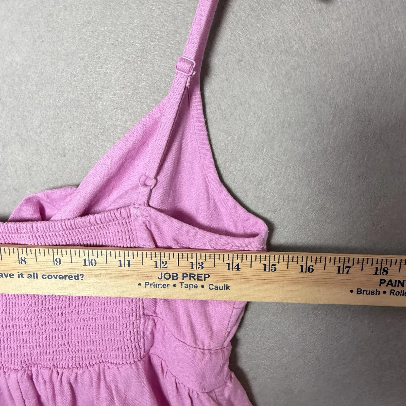 Old Navy Pink Linen Blend A-Line Sleeveless Tank Mini Dress Cottagecore Boho S - Image 11