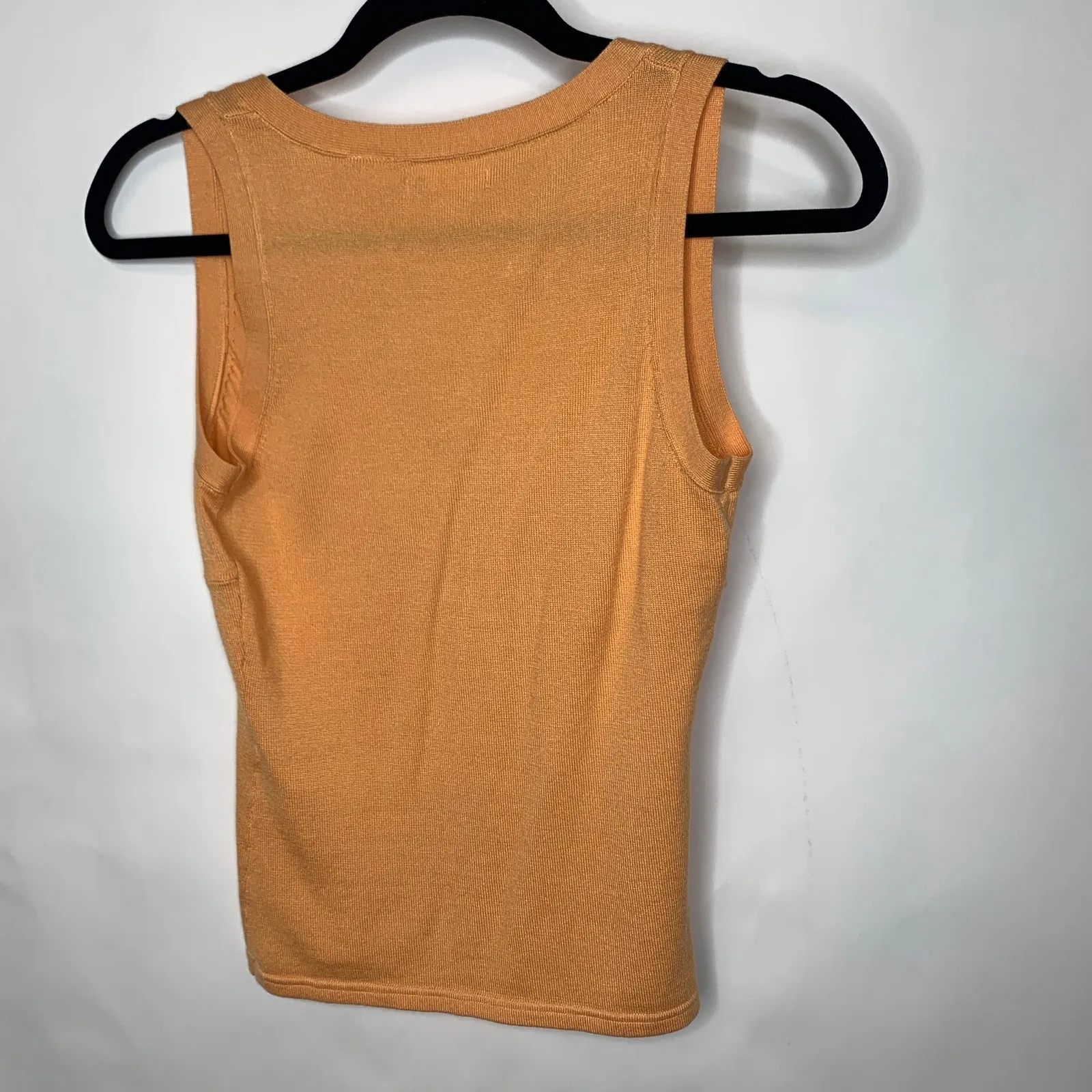 Vintage Orange Fitted Tank Shell Sz 6/8 Sweater Y2k - Image 8