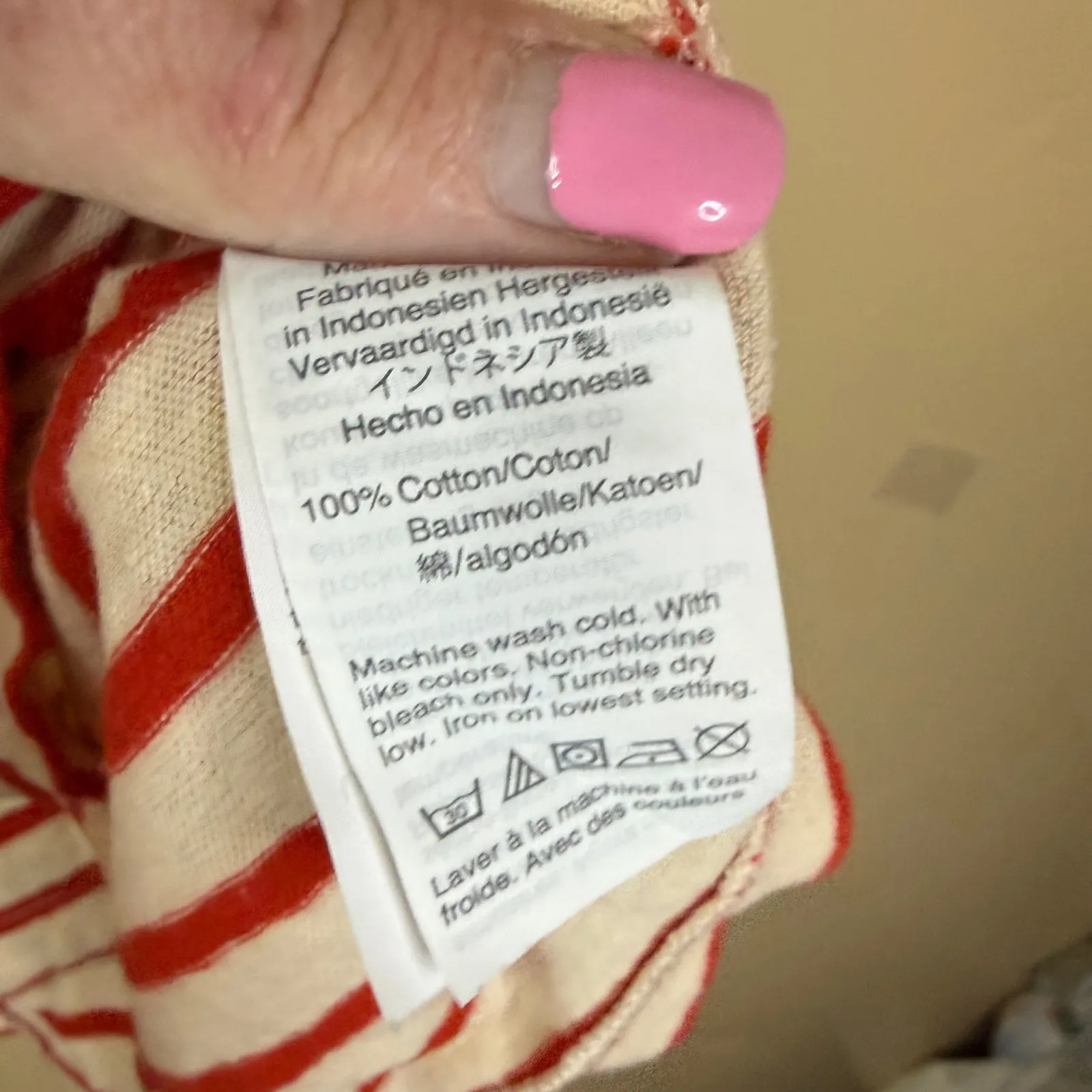 Madewell Striped XL Flutter Sleeve T Shirt Womens Red White Short Sleeve Preppy - Image 5