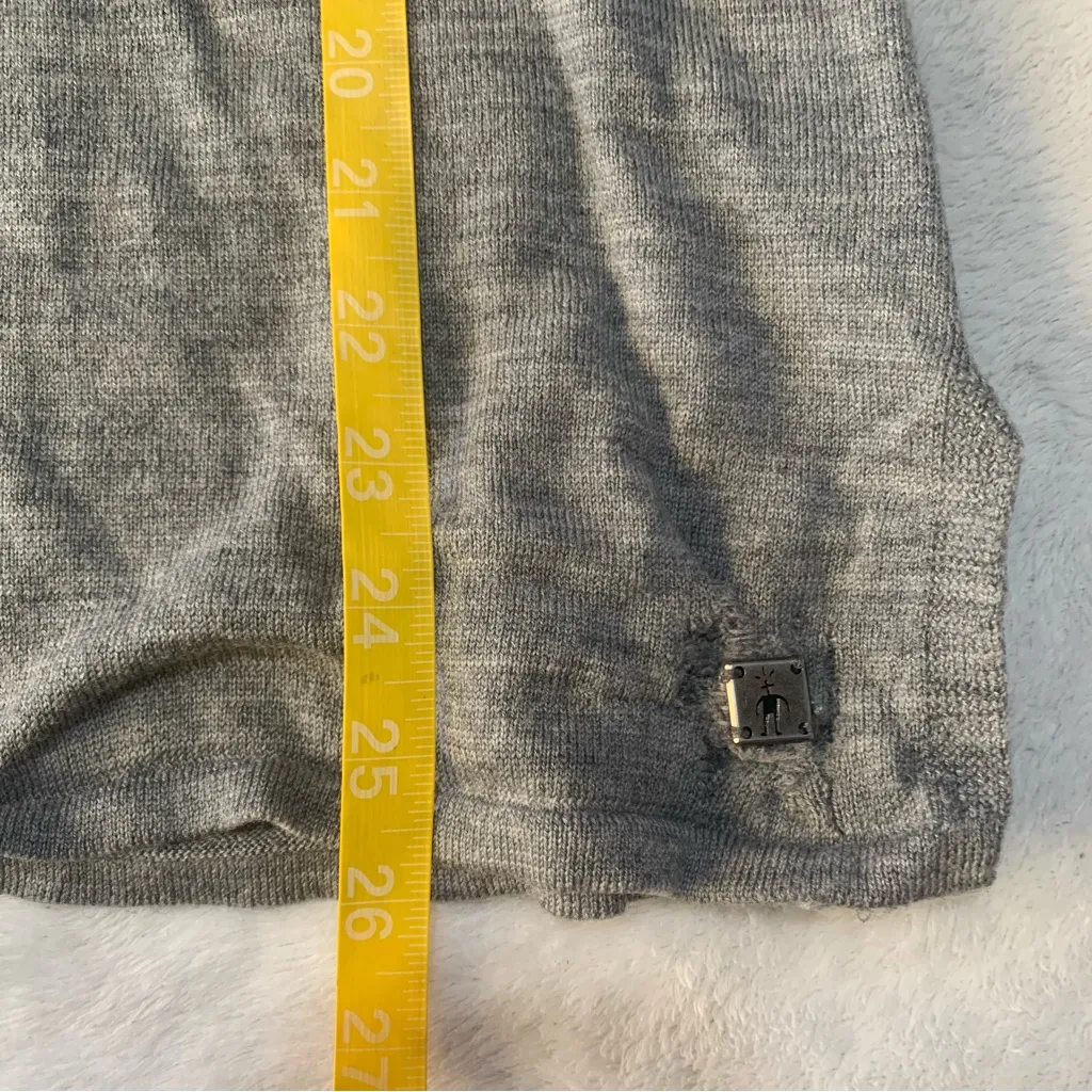 Smartwool size large wool Heather Gray Knit cowl neck long sleeve Pullover shirt - Image 8