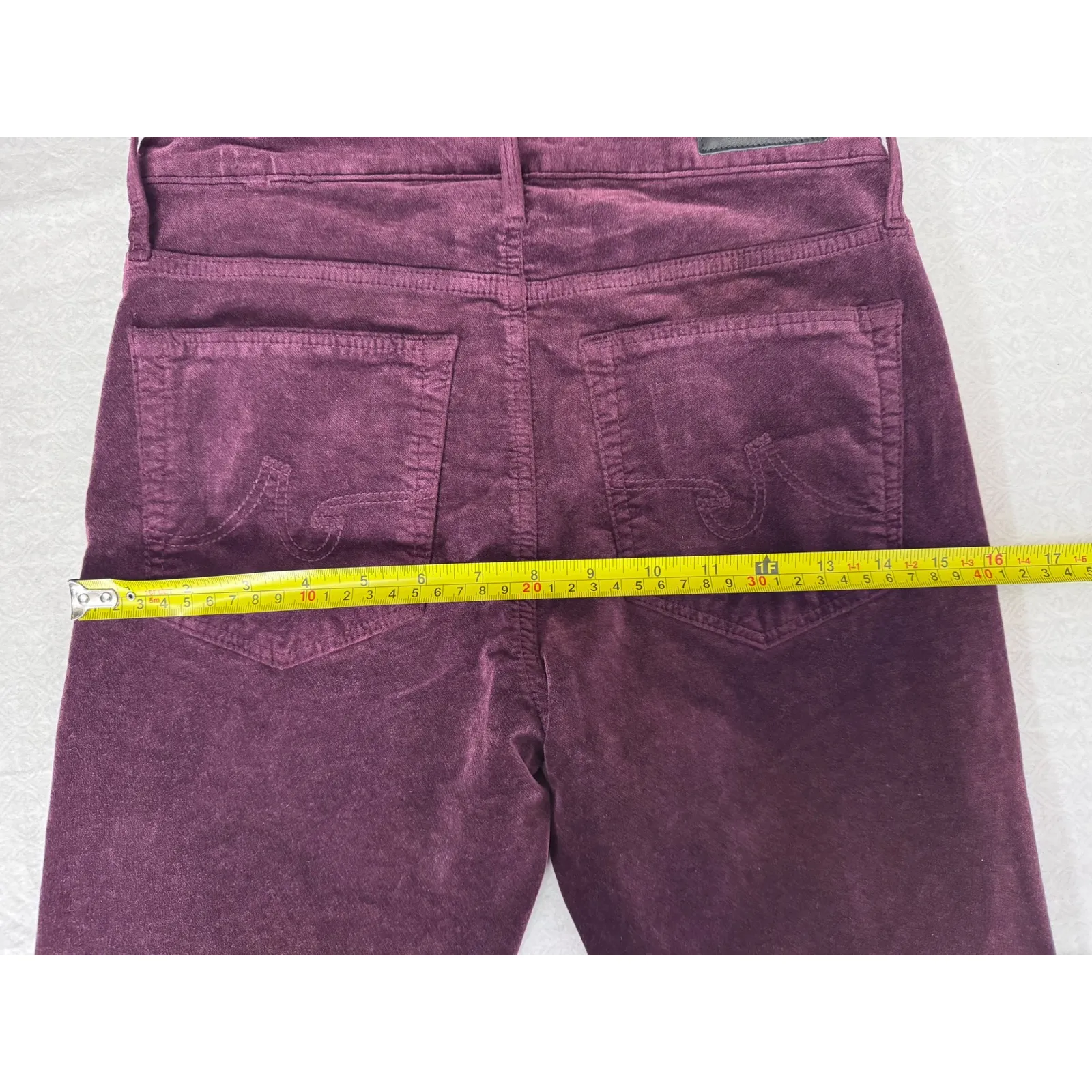 AG Adriano‎ Goldschmied The Farrah Velvet Skinny Jeans Plum Size 26 - Image 8
