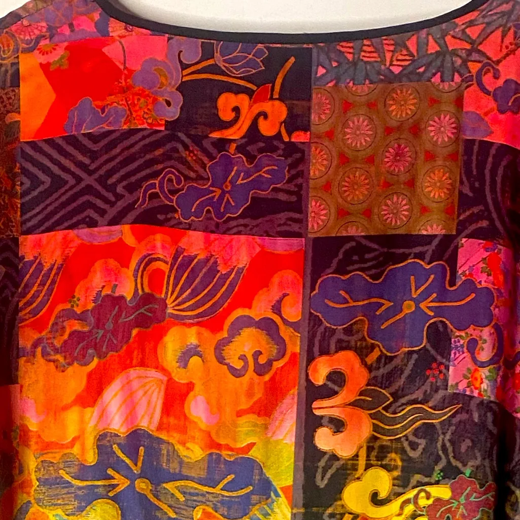 Citron Santa Monica Multicolor
Patchwork Asymmetrical Tunic Top M Blue Size M - Image 7