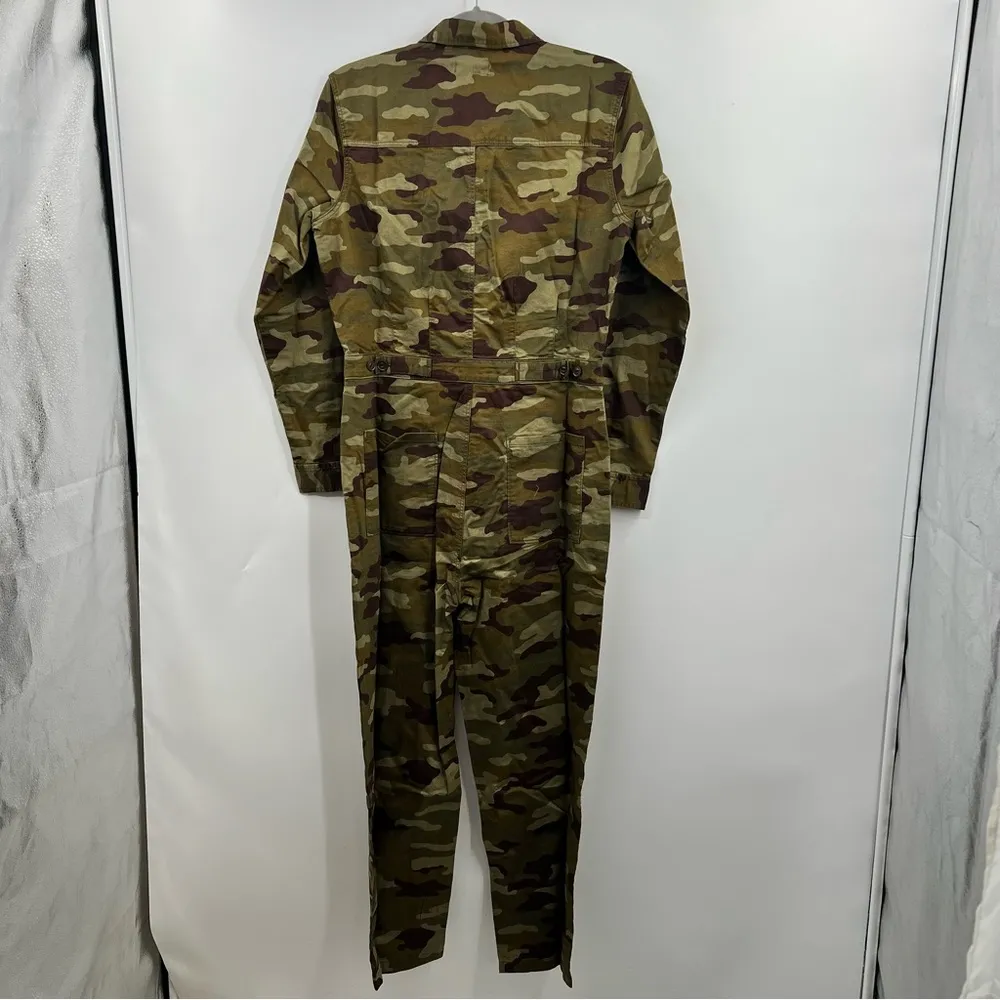 Outerknown S.E.A. Jumpsuit Long Sleeve Java Camo Sz Small Linen Cotton Blend NWT Green - Image 6