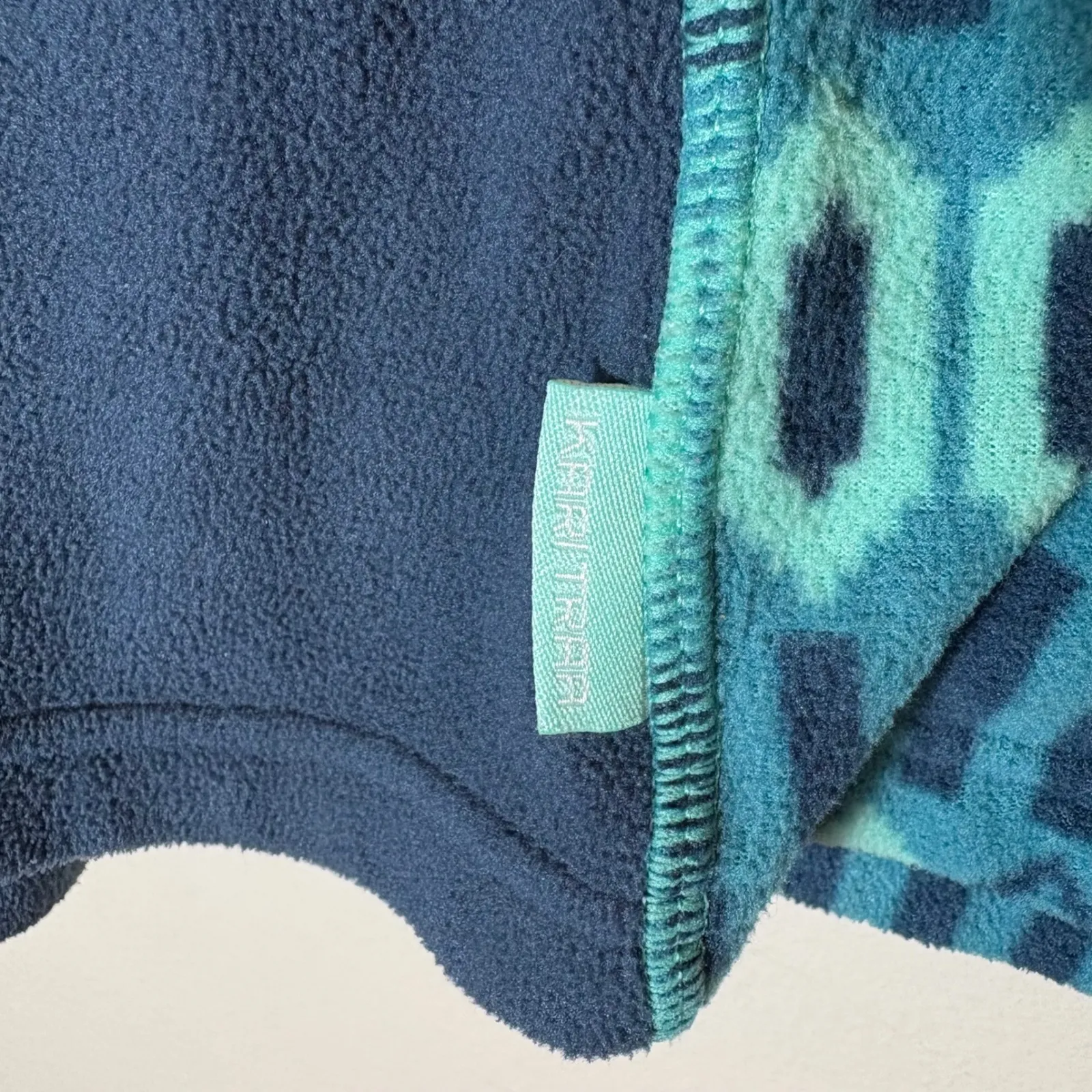 Kari Traa Fleece Jacket Teal Blue Geometric Pattern Full Zip Size Medium - Image 5