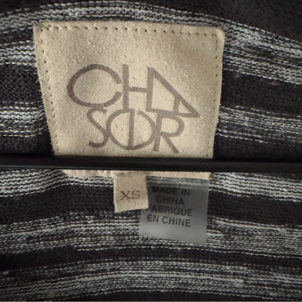 Revolve Chaser 100% Linen Lace Up Black and White Striped Sweater long sleeve XS - Image 10