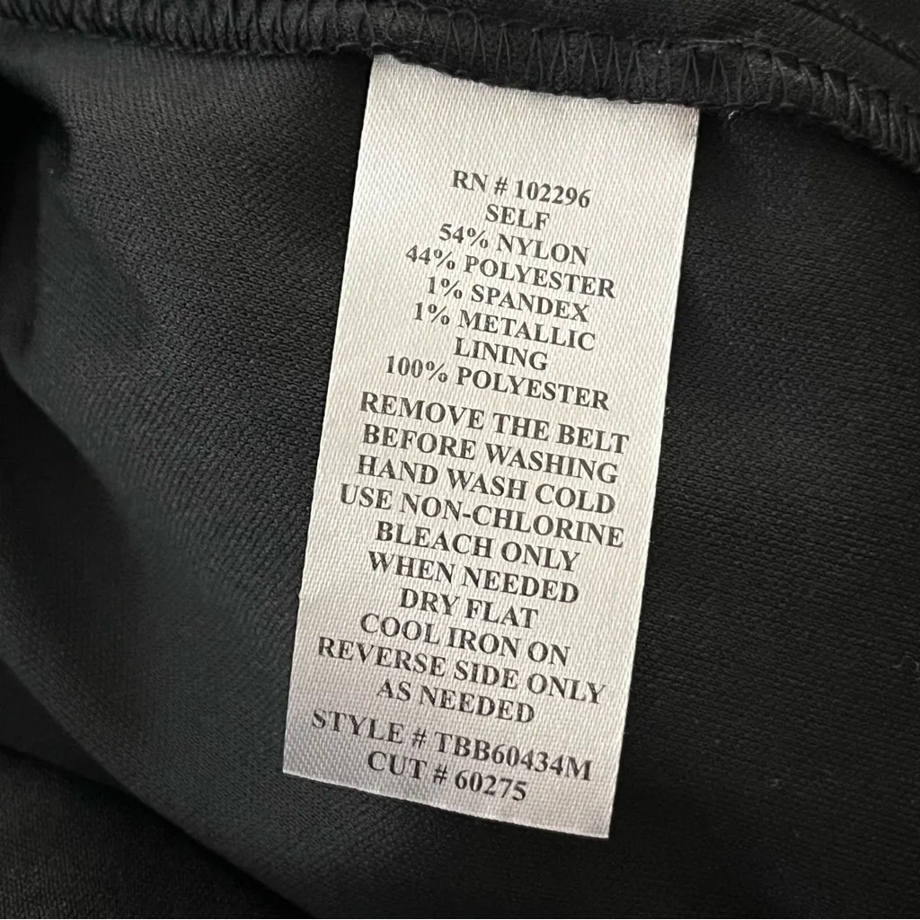 Connected Apparel Chevron Knit Sheath Dress Metallic Stretch Black Red L - Image 4