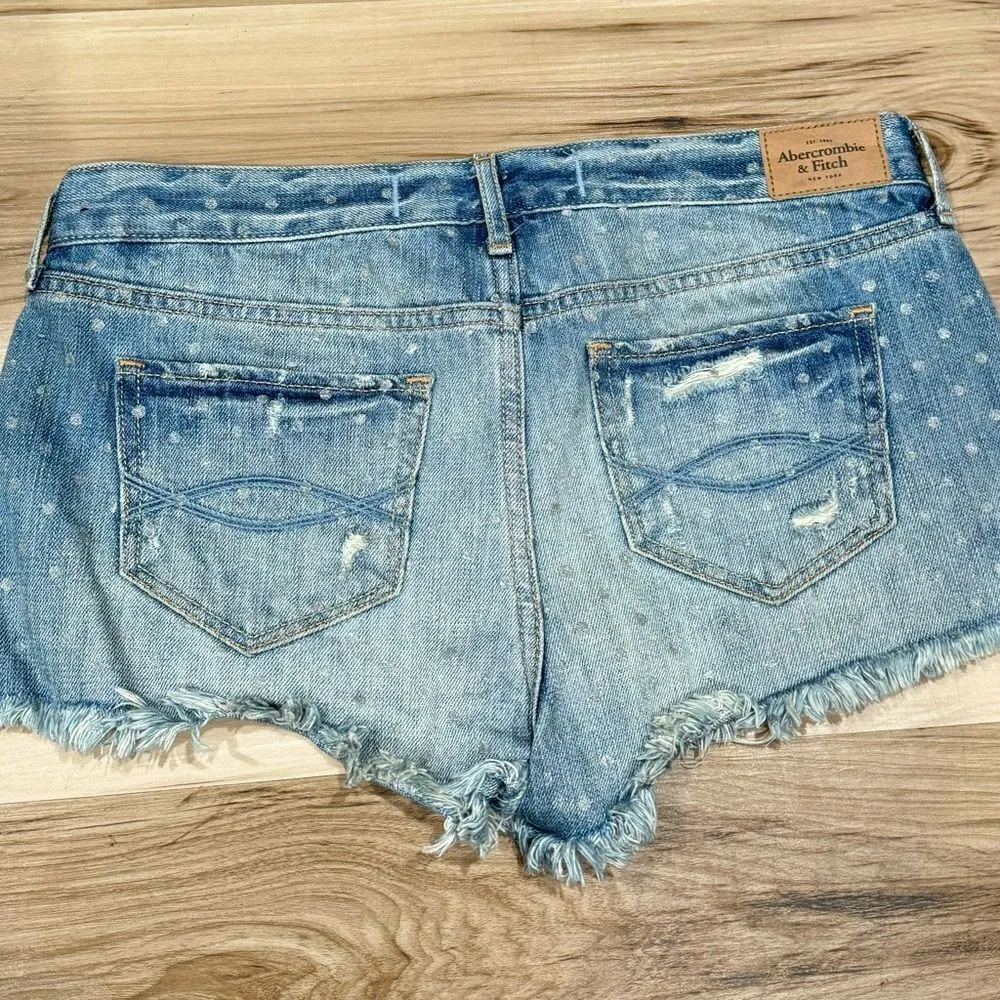 Abercrombie and Fitch Blue Silver Dot Cutoff Shorts Women’s 4/27 - Image 5