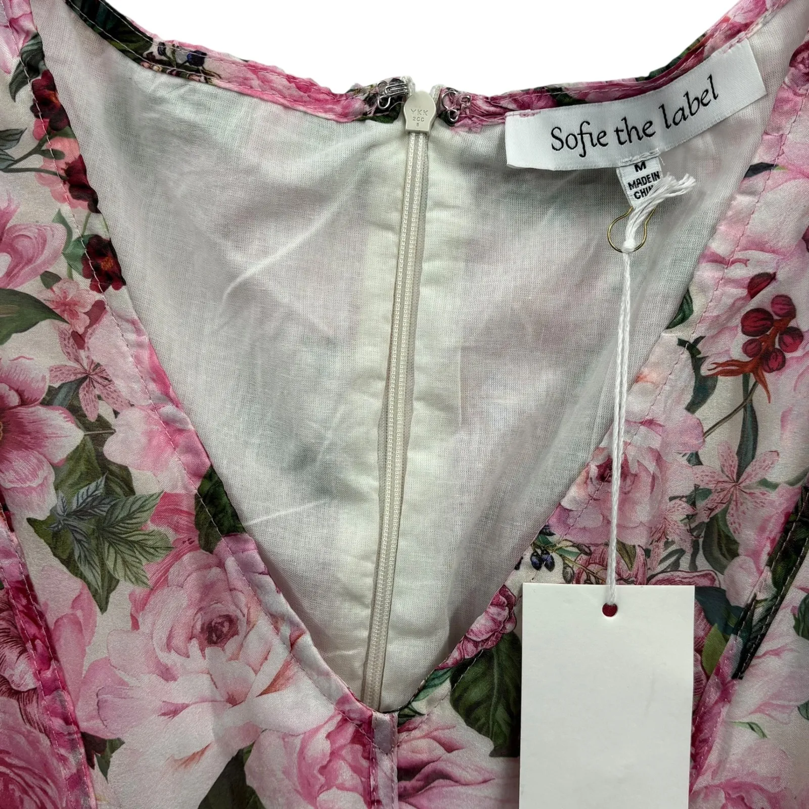 Sofie the Label Women's Polina Floral‎ Organza Mini Dress Puff Sleeve Poplin M Pink Size M - Image 8