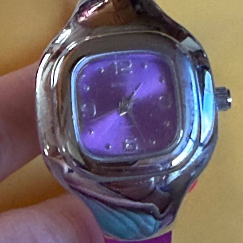 Purple and Silver Watch with Pink Strap - Image 2