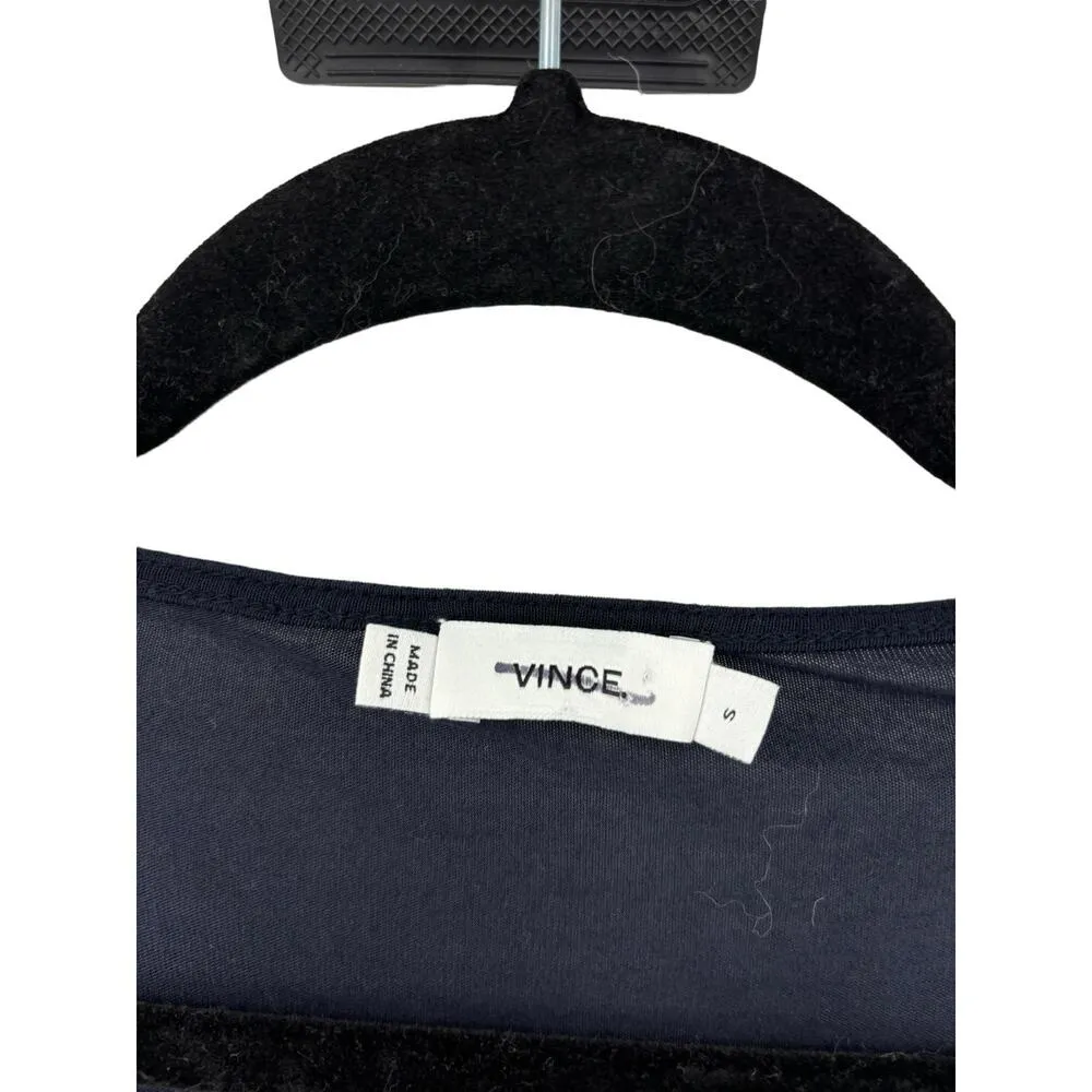 Vince Top Womens Small 3/4 Dolman Sleeve Tee Navy Blue High Low Casual - Image 3