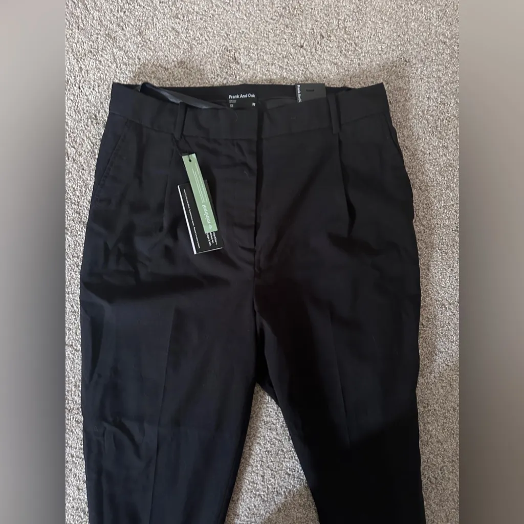 NWT Frank And Oak Grant Tapered Pant High Rise Black Dress Pant size 12 - Image 9