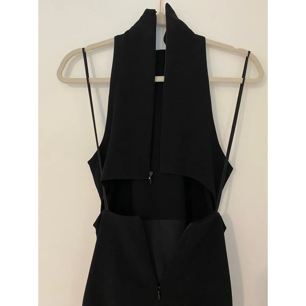 Cinq à Sept Belladonna Dress $465 Asymmetric Hem Open Back Cutout Black EUC 4 - Image 12