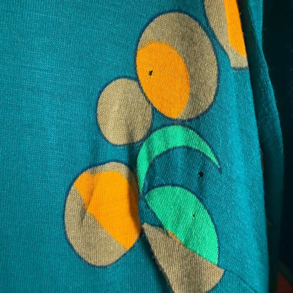 Vintage Diane von Furstenberg 70’s Green Geometric Circle Zip Up Top Size M - Image 9