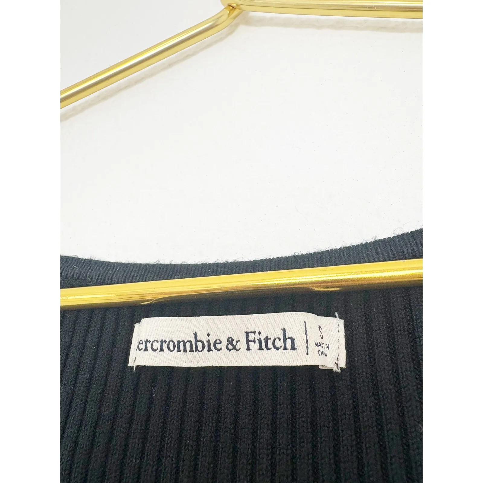 Abercrombie & Fitch Cinched Front Cutout Midi
Sweater Dress Size Small Black - Image 6