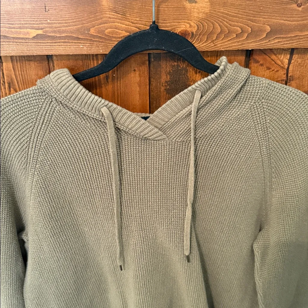 Lauren Ralph Lauren Waffle Knit Hooded Sweater Olive Green Size L - Image 3
