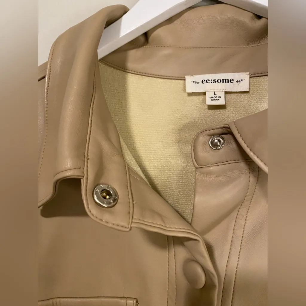 ee:some Faux Leather Jacket, Size Large - Image 7