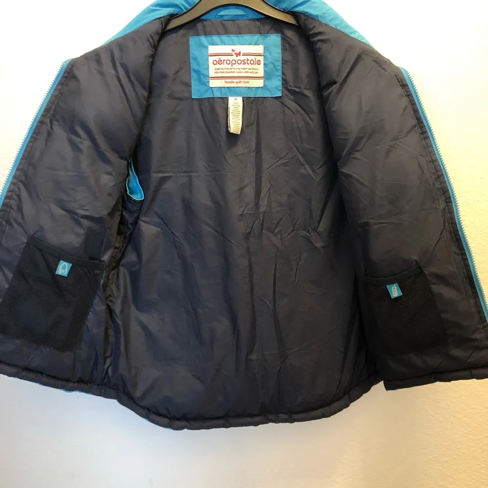 Aeropostal Down/Feather Blue Puffy Vest M - Image 7