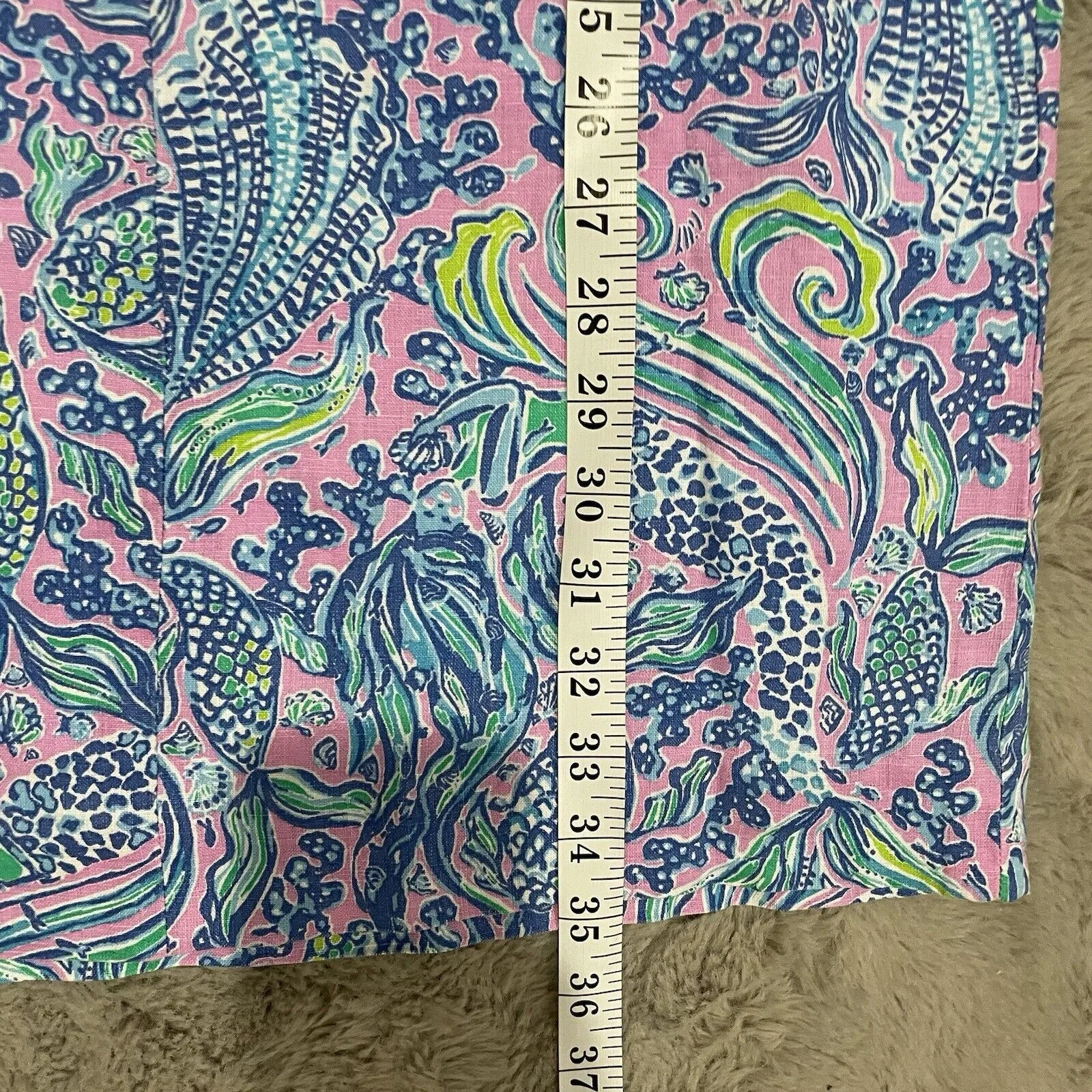 NWT‎ Lilly Pulitzer 0 XS Lilac Rose WE MERMAID IT MAURINA SHIFT 100% Linen Dress - Image 12