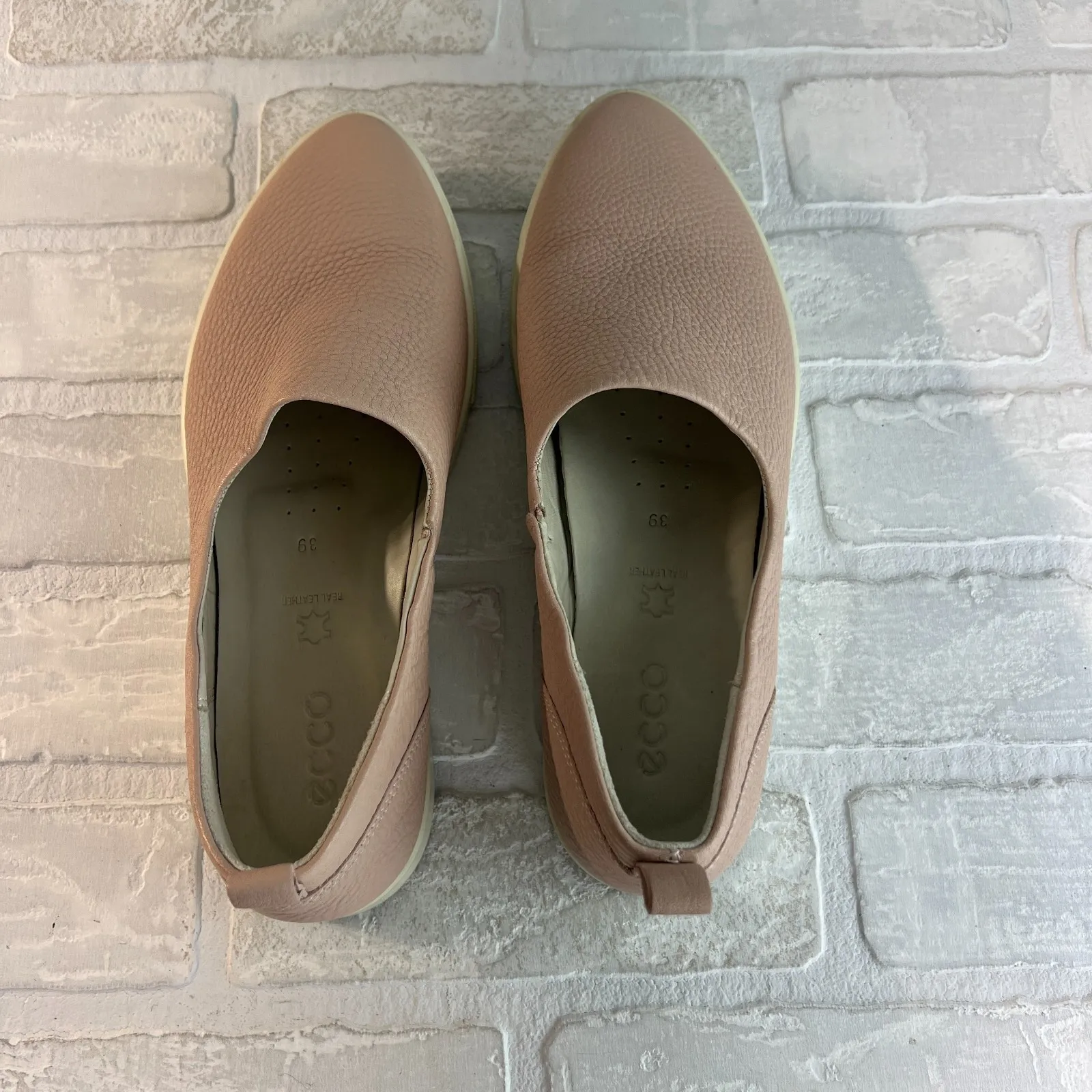 Ecco 39 Gillian Slip On Sneaker Womens 8 Pink Shoes Pebbled Leather Comfort - Image 4