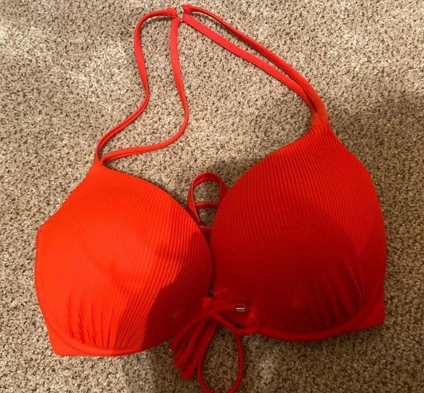 Coral/Orange Bikini Top Pink Size L - Image 4