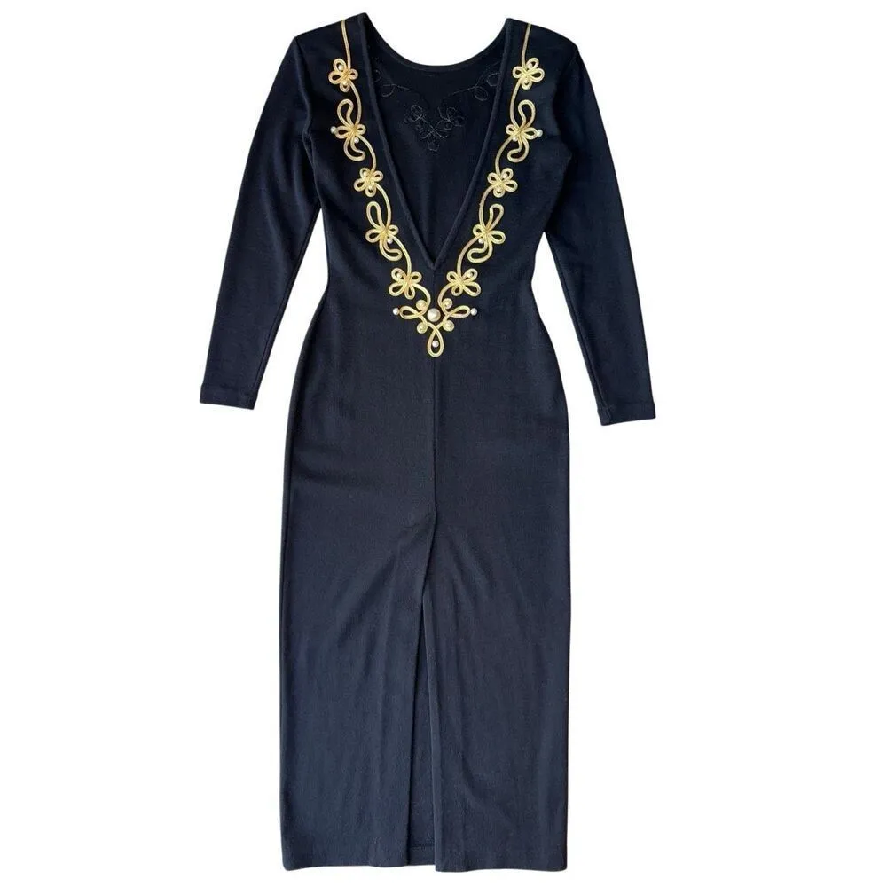 Vintage 1980’s Fusion Wool Blend Plunging V - Image 2