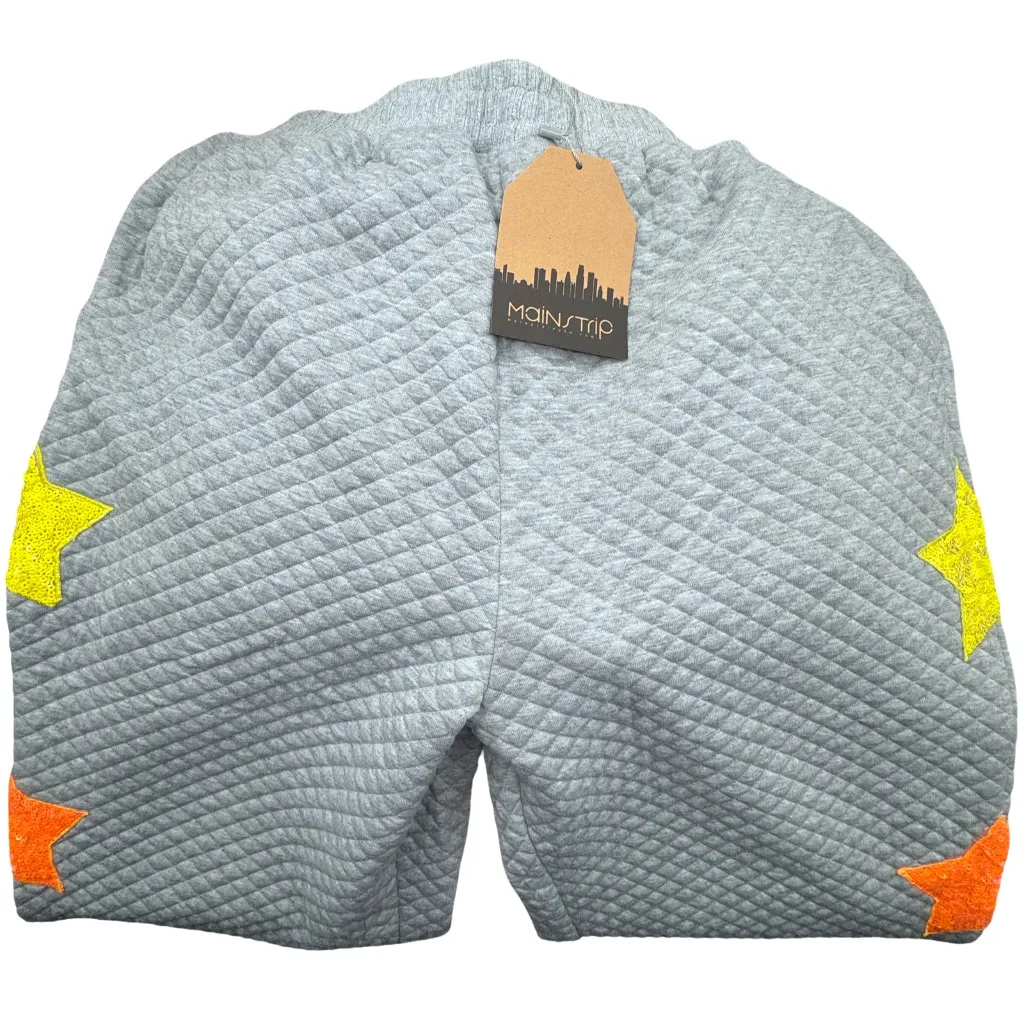 WOMEN'S ELASTIC WAIST FRONT POCKET SEQUINS STARS DETAILED SWEATPANTS Large - Image 6