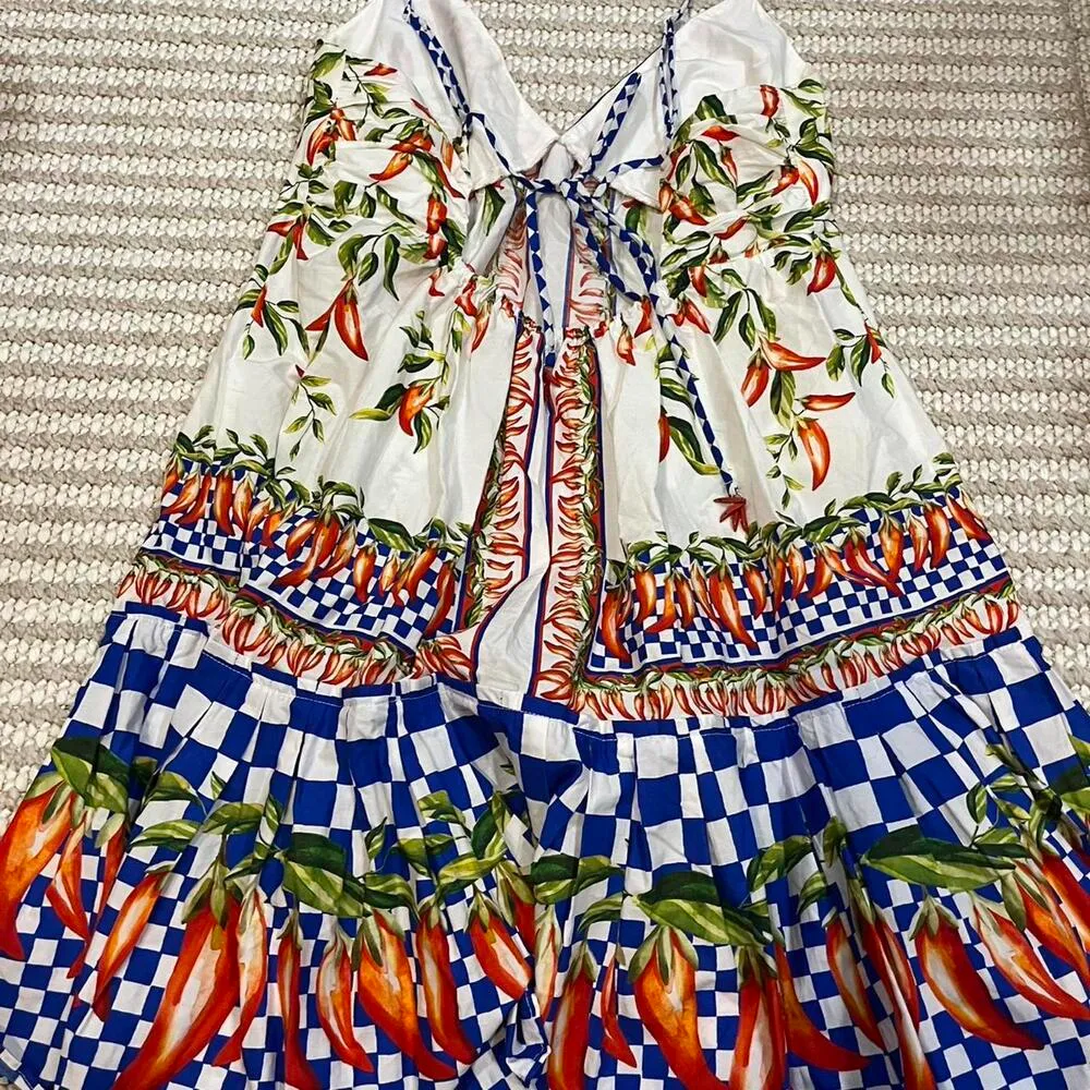 FARM Rio Off-White Picnic Peppers Ainika Organic Cotton Mini Dress - Image 6