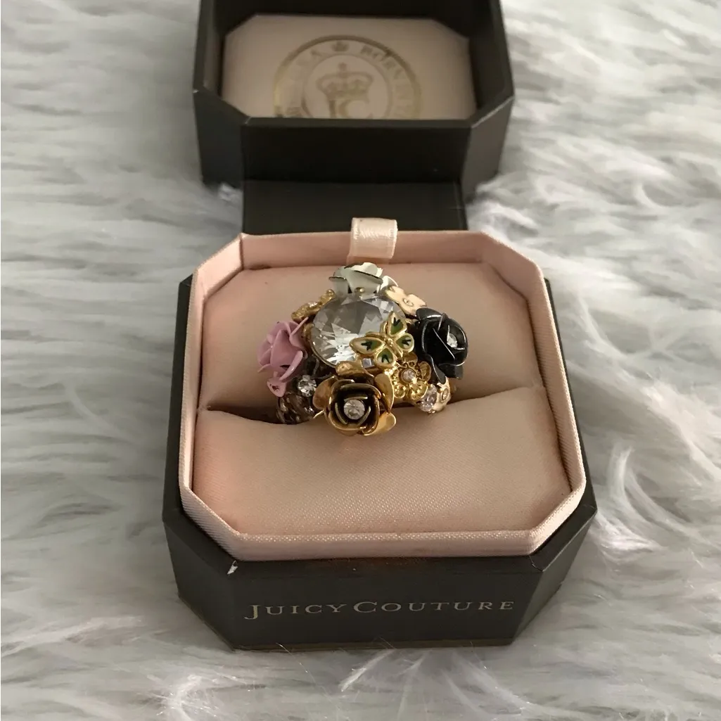 Juicy Couture Multicolor Enamel Jeweled Flower Ring Y2K‎ - Image 2