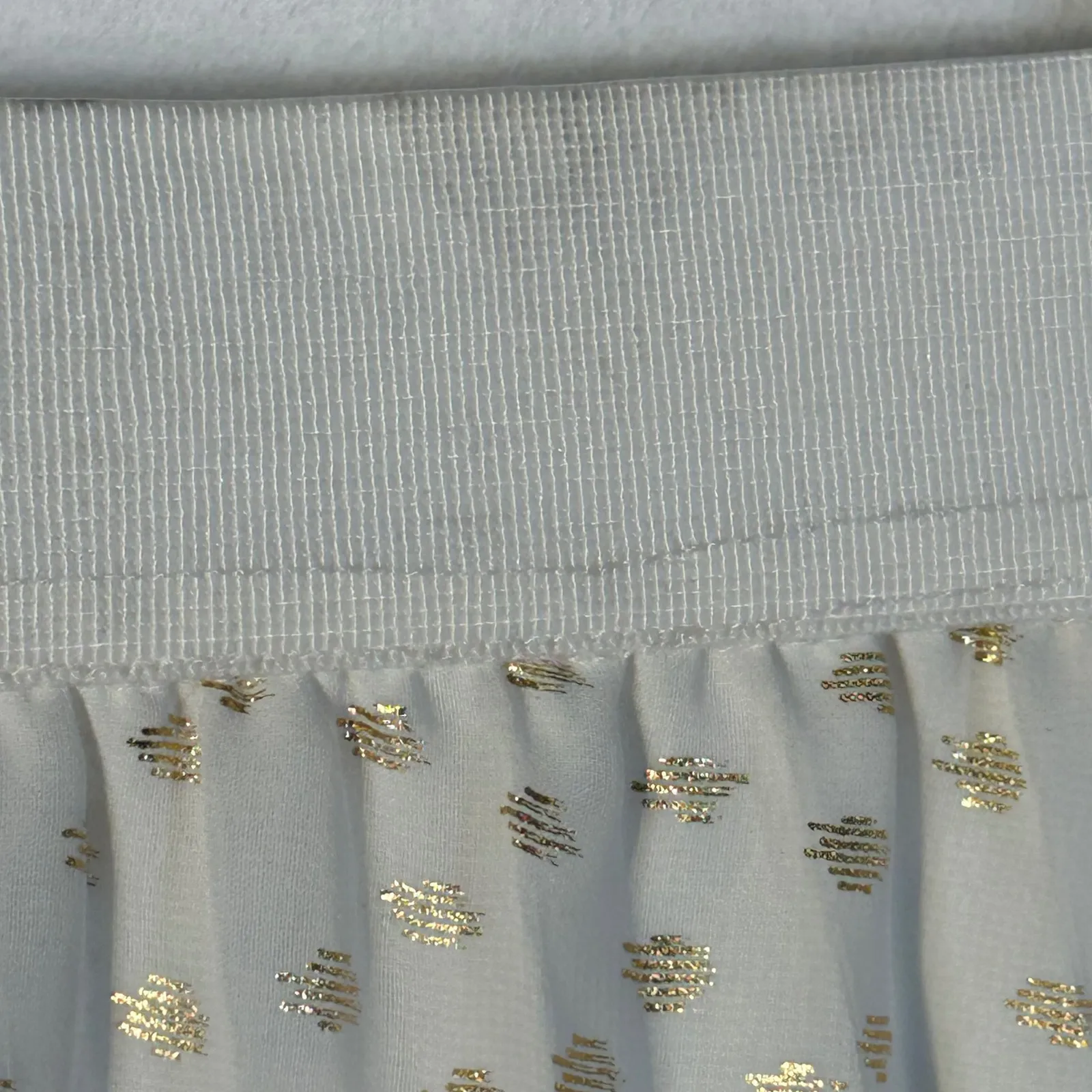 Vince Camuto Pleated Midi Skirt Gold Dot Elastic Waist Ivory XL - Image 8