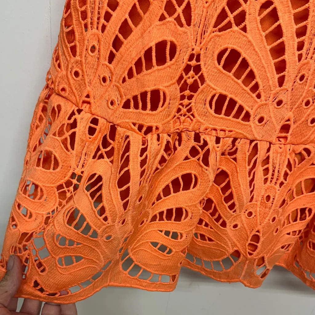 Flying Tomato Lifetime Celebration Vibrant Orange Crochet Dress - Image 4