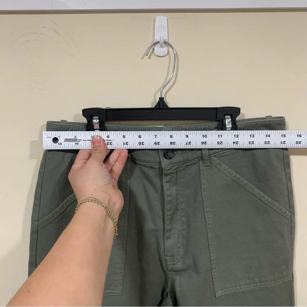 Nili Lotan Quentin Cargo Pants Admiral Green Cotton Twill Size 8 - Image 4