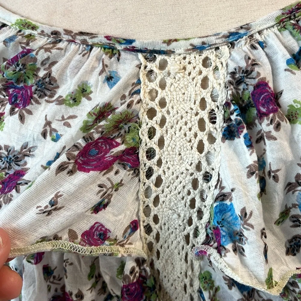 Love Change Floral Tiered Tank Womens Small Crochet Lace Size undefined - Image 5