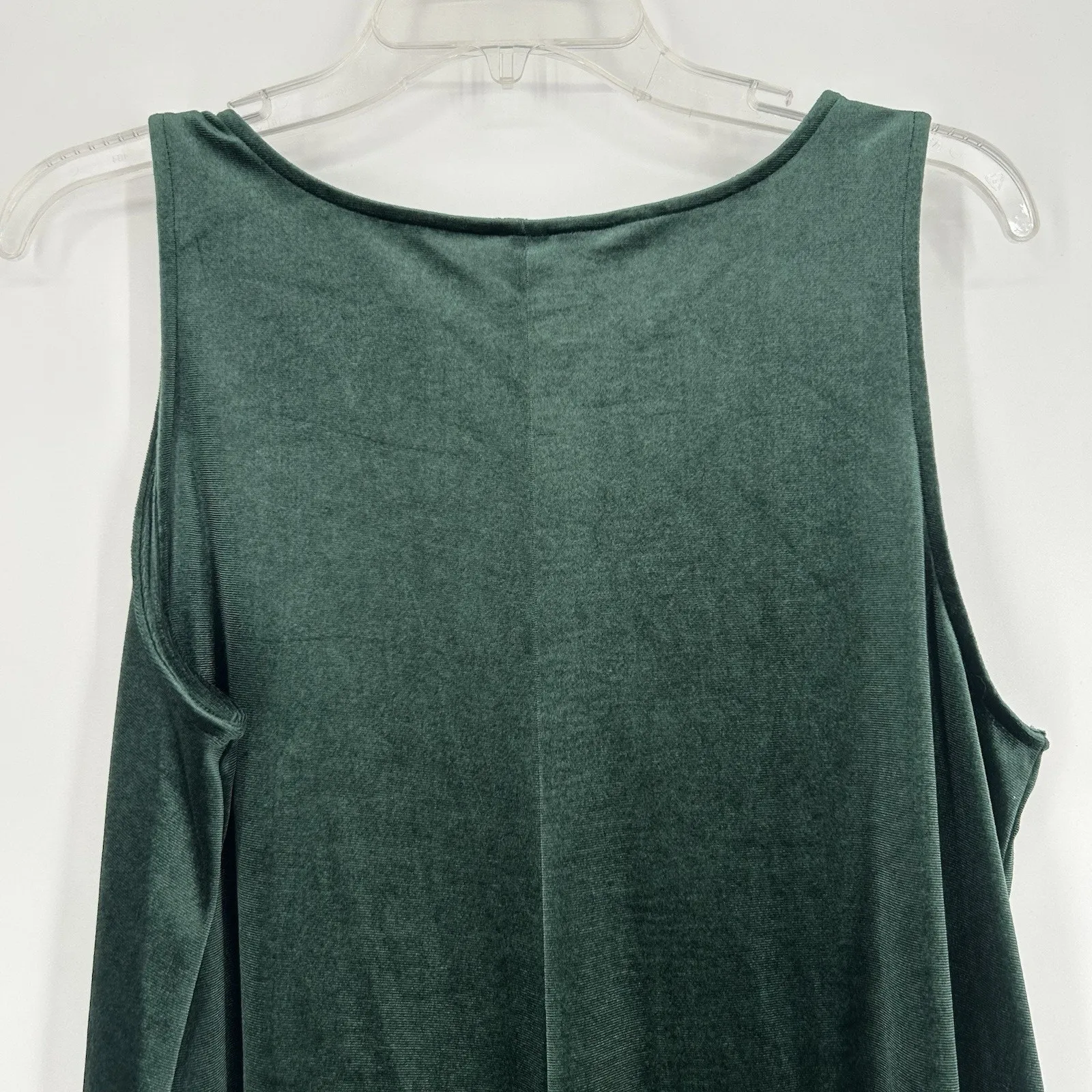 Old Navy Green Velvet Swing Dress Sleeveless Above Knee Stretch Size L - Image 6