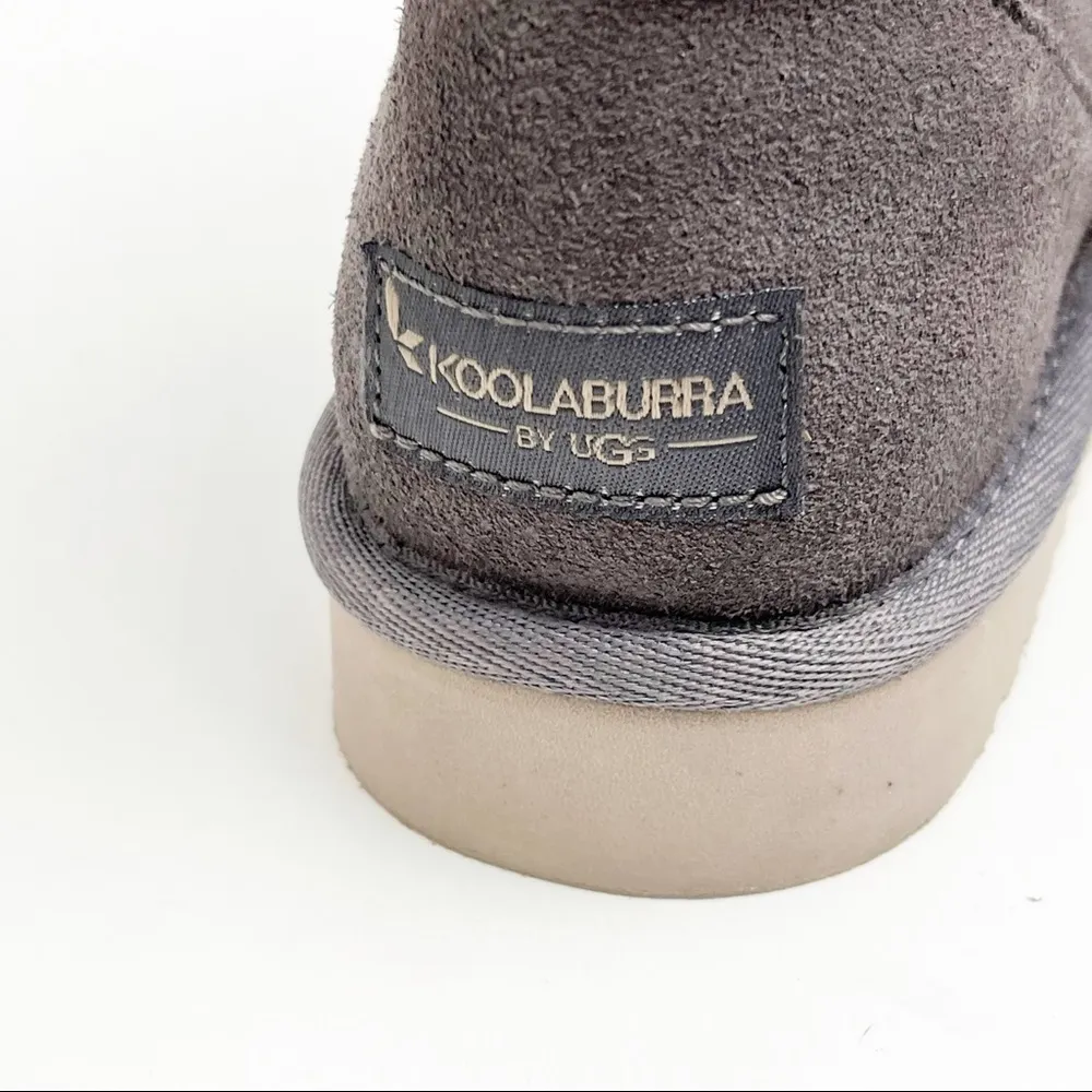 KOOLABURRA BY UGG Grey Sheepskin Suede Faux Fur Lined Lined Boots, Size 6 - Image 4