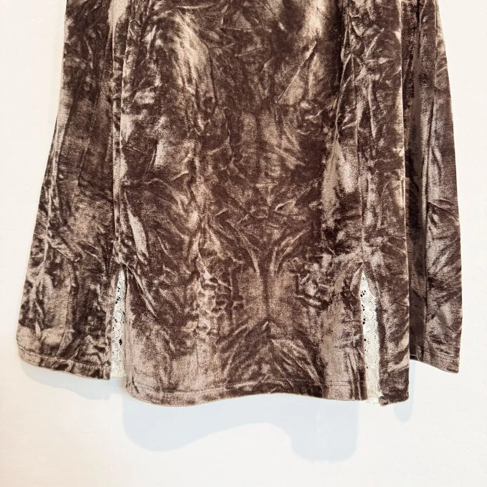 NWT‎ Kimchi Blue Jill Velour Dress Urban Outfitters in Brown Size Medium - Image 6