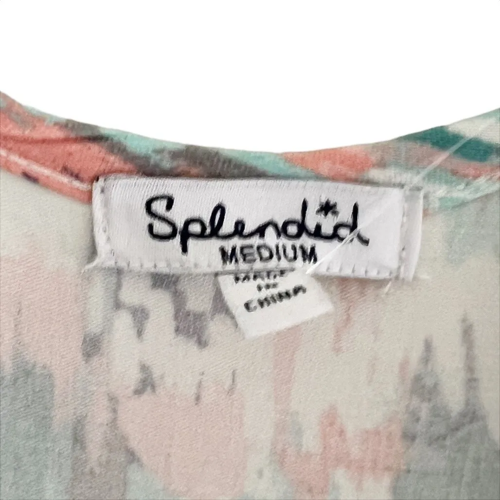 NWT Splendid Sleeveless Cinched Jumpsuit in Marble Ocean Print Size Medium - Image 6